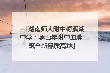 湖南师大附中梅溪湖中学：承百年附中血脉 筑全新品质高地