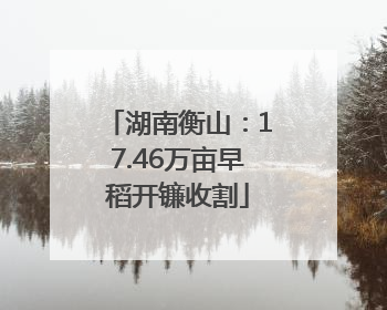 湖南衡山：17.46万亩早稻开镰收割