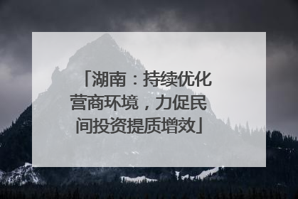 湖南：持续优化营商环境，力促民间投资提质增效