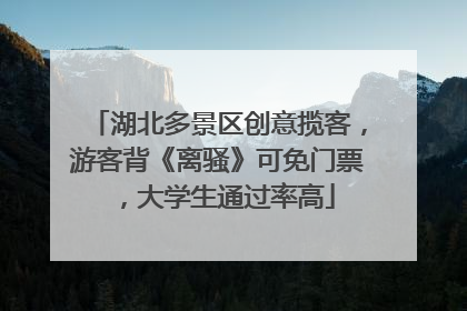 湖北多景区创意揽客，游客背《离骚》可免门票，大学生通过率高