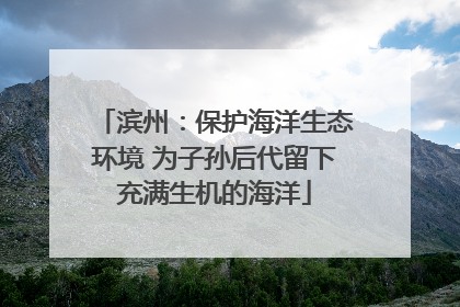 滨州：保护海洋生态环境 为子孙后代留下充满生机的海洋