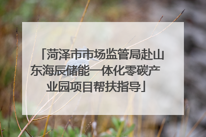 菏泽市市场监管局赴山东海辰储能一体化零碳产业园项目帮扶指导