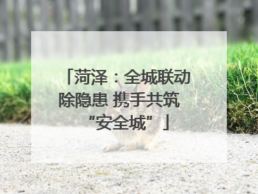 菏泽：全城联动除隐患 携手共筑“安全城”