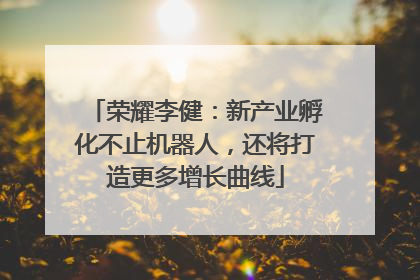 荣耀李健：新产业孵化不止机器人，还将打造更多增长曲线