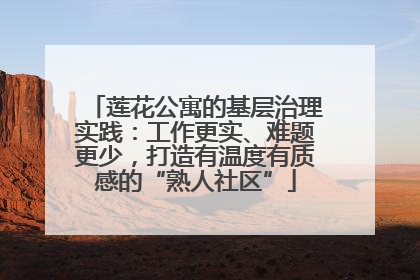 莲花公寓的基层治理实践：工作更实、难题更少，打造有温度有质感的“熟人社区”