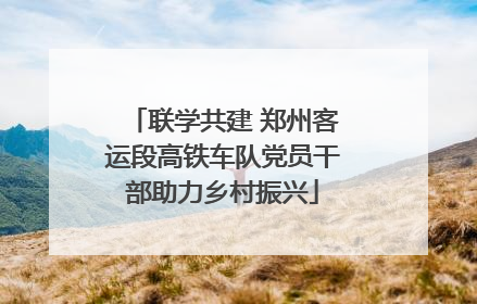 联学共建 郑州客运段高铁车队党员干部助力乡村振兴
