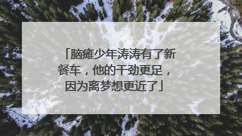 脑瘫少年涛涛有了新餐车，他的干劲更足，因为离梦想更近了