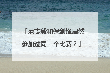 范志毅和保剑锋居然参加过同一个比赛？