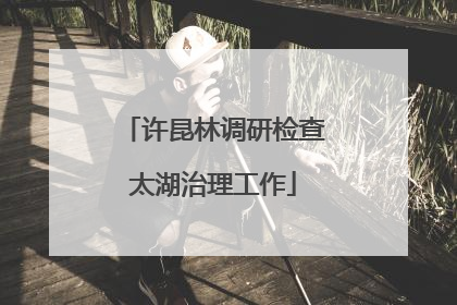 许昆林调研检查太湖治理工作