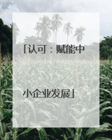 认可：赋能中小企业发展
