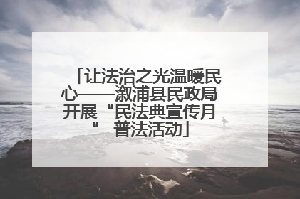 让法治之光温暖民心——溆浦县民政局开展“民法典宣传月” 普法活动