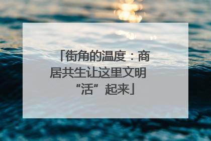 街角的温度：商居共生让这里文明“活”起来