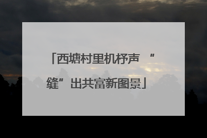 西塘村里机杼声 “缝”出共富新图景