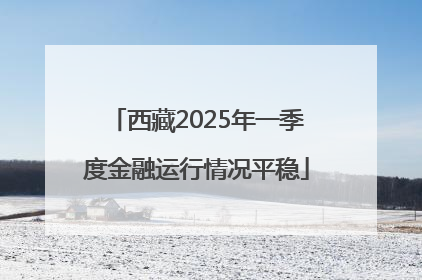 西藏2025年一季度金融运行情况平稳