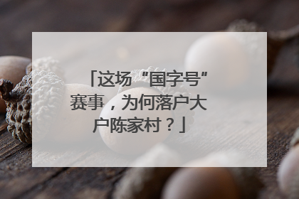 这场“国字号”赛事，为何落户大户陈家村？