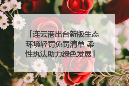 连云港出台新版生态环境轻罚免罚清单 柔性执法助力绿色发展