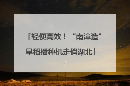 轻便高效！“南漳造”旱稻播种机走俏湖北