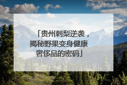 贵州刺梨逆袭，揭秘野果变身健康奢侈品的密码