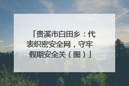 贵溪市白田乡：代表织密安全网，守牢假期安全关（图）