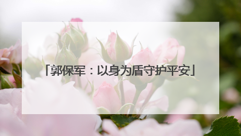 郭保军：以身为盾守护平安