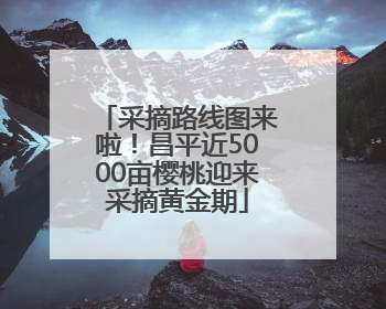 采摘路线图来啦！昌平近5000亩樱桃迎来采摘黄金期