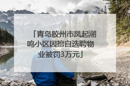 青岛胶州市凤起潮鸣小区因擅自选聘物业被罚3万元