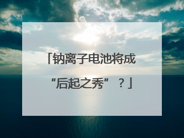 钠离子电池将成“后起之秀”？