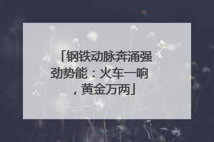 钢铁动脉奔涌强劲势能：火车一响，黄金万两