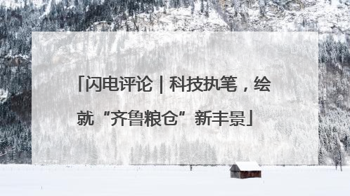 闪电评论｜科技执笔，绘就“齐鲁粮仓”新丰景