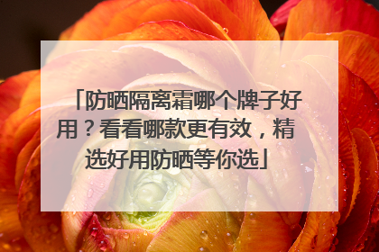 防晒隔离霜哪个牌子好用？看看哪款更有效，精选好用防晒等你选