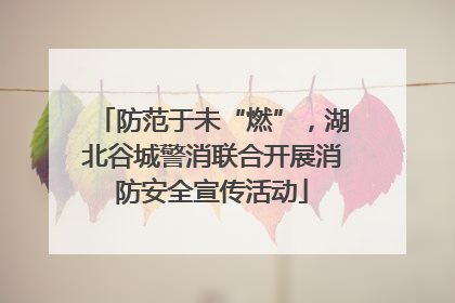 防范于未“燃”，湖北谷城警消联合开展消防安全宣传活动
