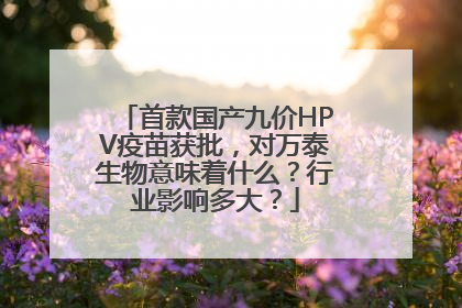 首款国产九价HPV疫苗获批，对万泰生物意味着什么？行业影响多大？