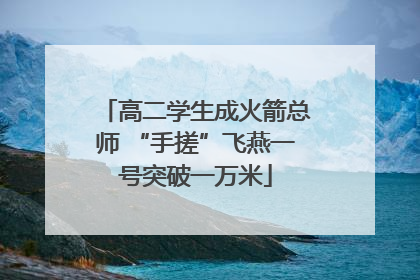 高二学生成火箭总师 “手搓”飞燕一号突破一万米