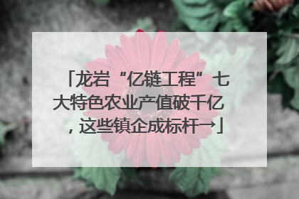 龙岩“亿链工程”七大特色农业产值破千亿，这些镇企成标杆→
