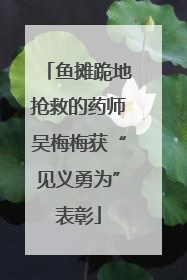 鱼摊跪地抢救的药师吴梅梅获“见义勇为”表彰