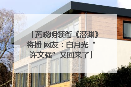 黄晓明领衔《潜渊》将播 网友：白月光“许文强”又回来了