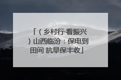 （乡村行·看振兴）山西临汾：保电到田间 抗旱保丰收