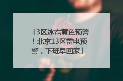 3区冰雹黄色预警！北京13区雷电预警，下班早回家