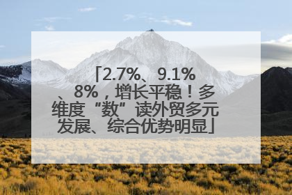 2.7%、9.1%、8%，增长平稳！多维度“数”读外贸多元发展、综合优势明显