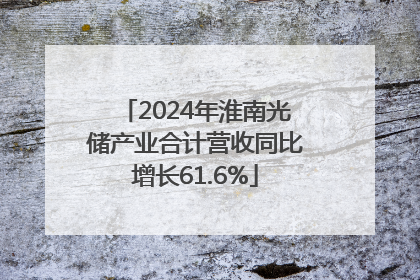2024年淮南光储产业合计营收同比增长61.6%