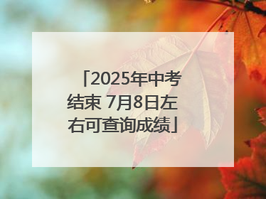 2025年中考结束 7月8日左右可查询成绩