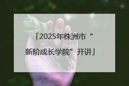 2025年株洲市“新阶成长学院”开讲