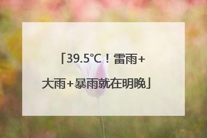 39.5℃！雷雨+大雨+暴雨就在明晚