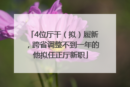 4位厅干（拟）履新，跨省调整不到一年的他拟任正厅新职