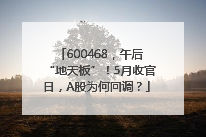 600468，午后“地天板”！5月收官日，A股为何回调？