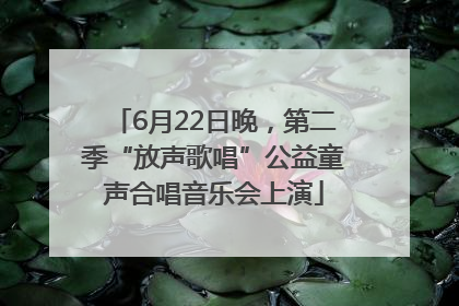 6月22日晚，第二季“放声歌唱”公益童声合唱音乐会上演