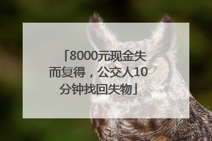 8000元现金失而复得，公交人10分钟找回失物